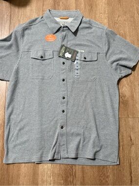 Field & Stream Short-Sleeve Casual Button-Down Shirt - Gray